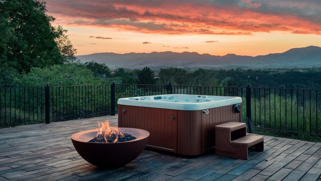 Picture of 21 Amazing Hot Tub Fire Pit Combo Designs (for Inspiration)